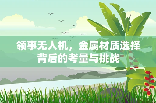 领事无人机，金属材质选择背后的考量与挑战