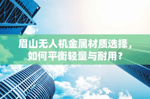 眉山无人机金属材质选择，如何平衡轻量与耐用？
