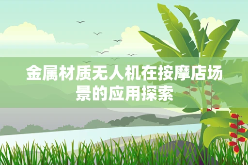 金属材质无人机在按摩店场景的应用探索