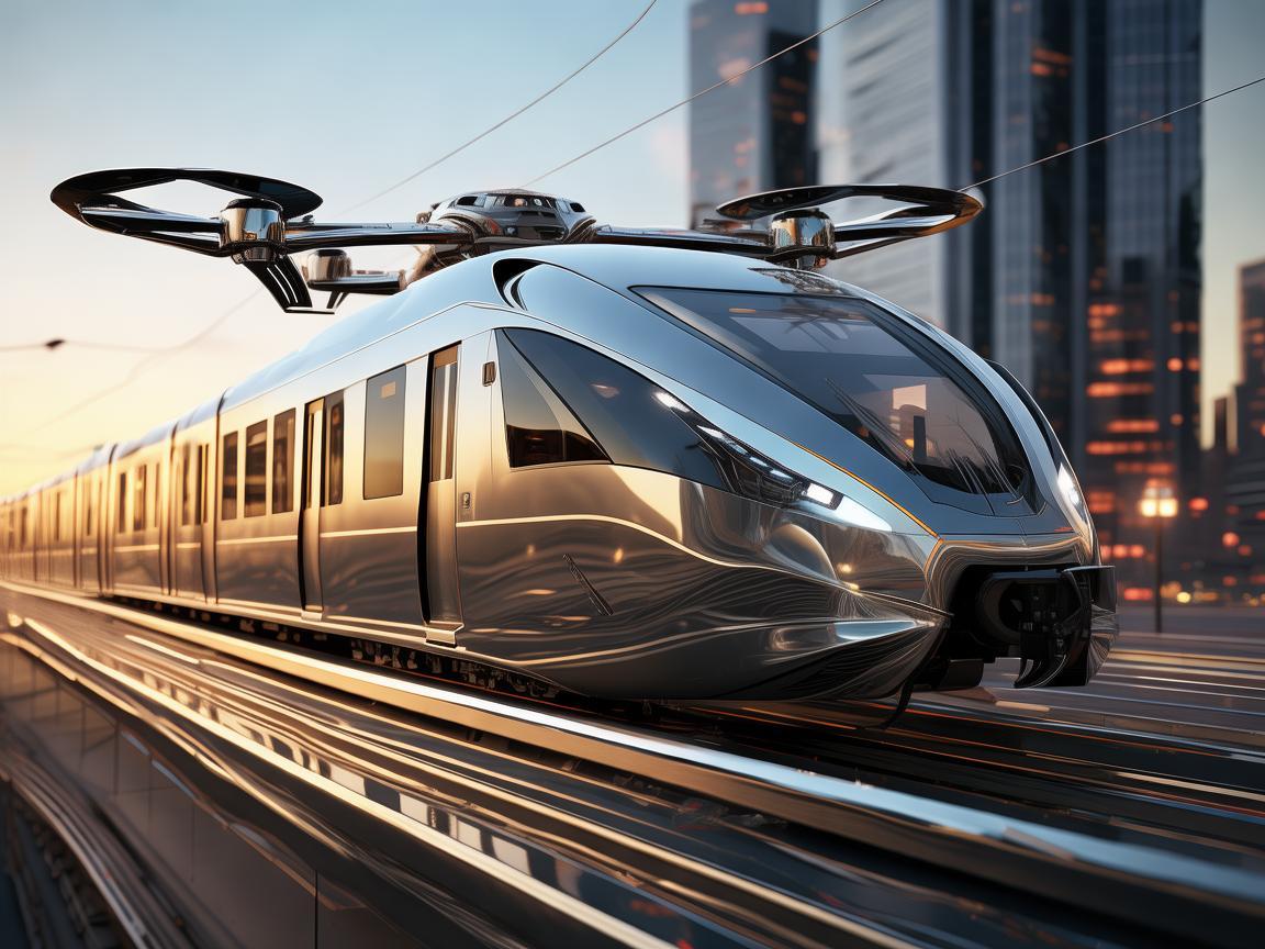 轻轨与无人机金属材质的碰撞融合