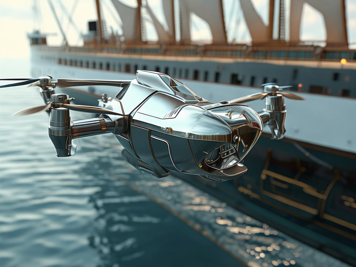 金属材质无人机，翱翔于轮船之上的新视野