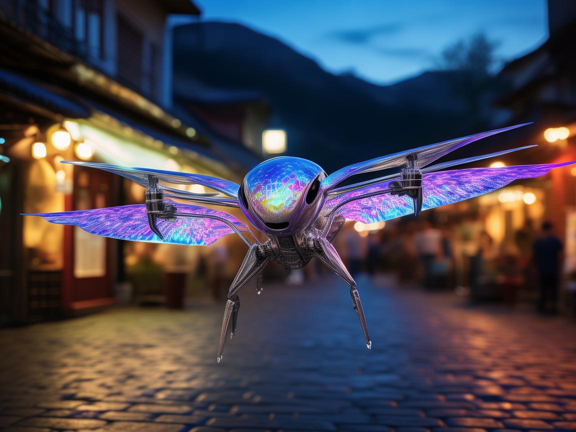 夜市街上空的金属精灵——无人机