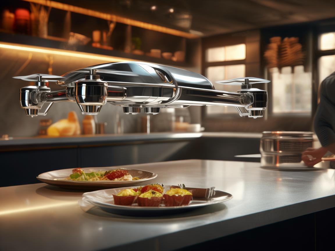 金属材质无人机助力厨师新体验