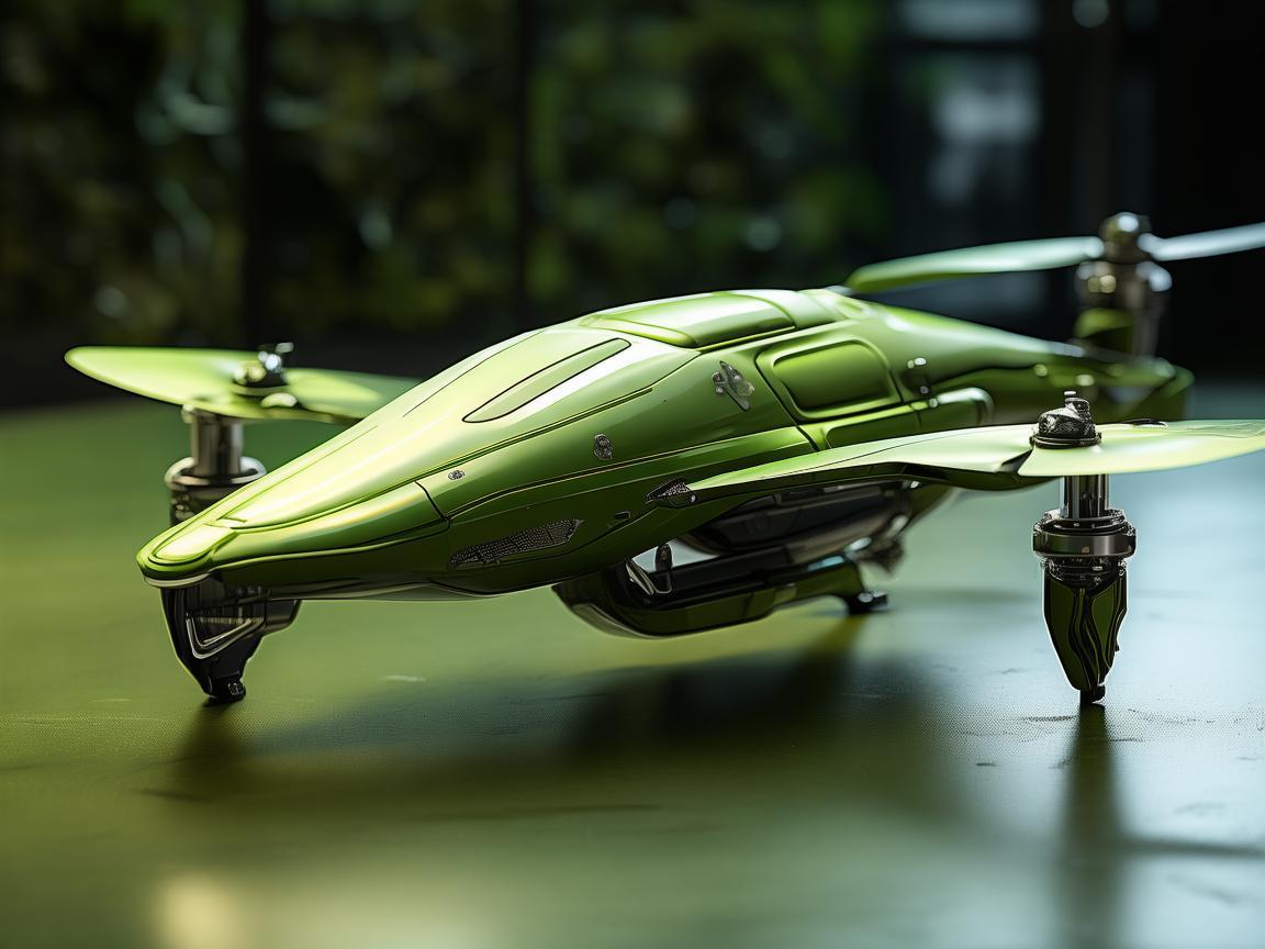 牛油果色金属无人机，创新与美感的交融