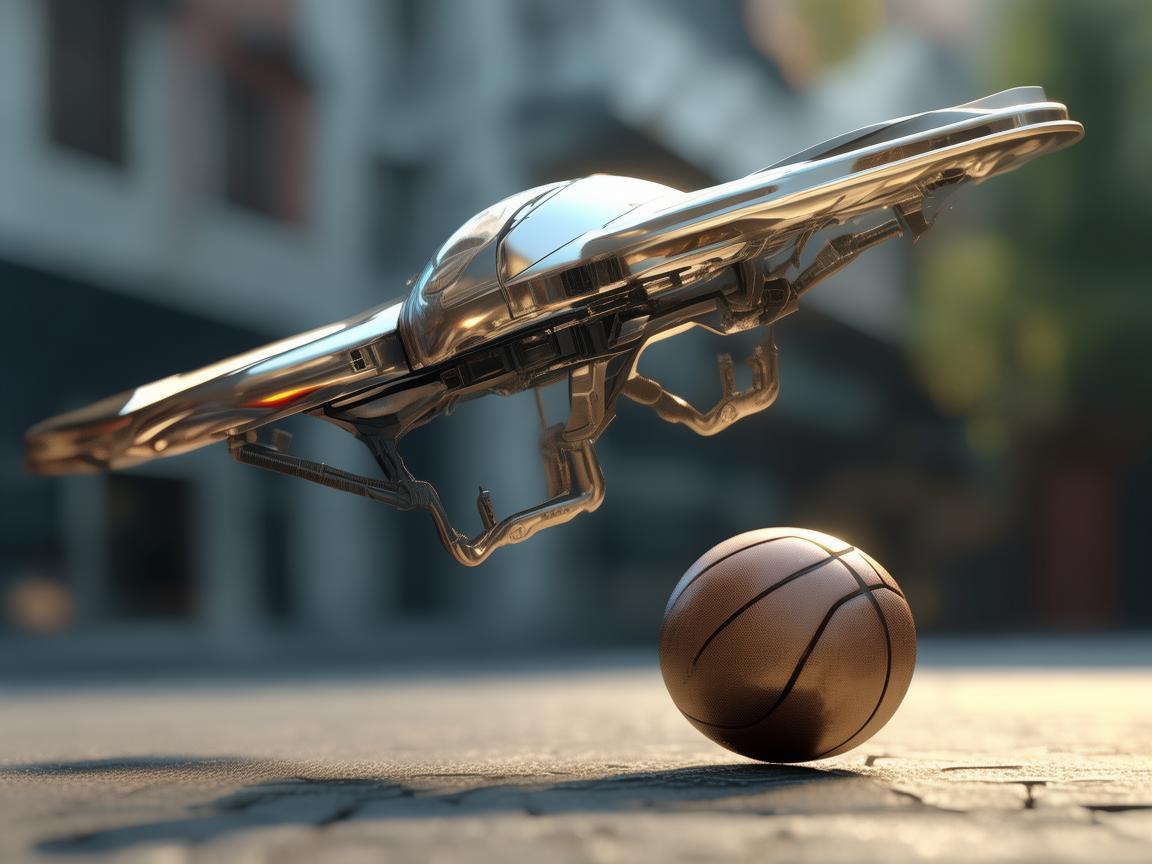 金属材质无人机与篮球的奇妙碰撞