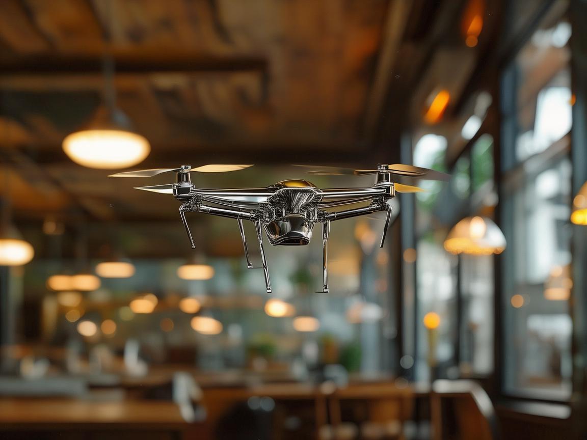 金属材质无人机,点亮咖啡馆雅座新视角