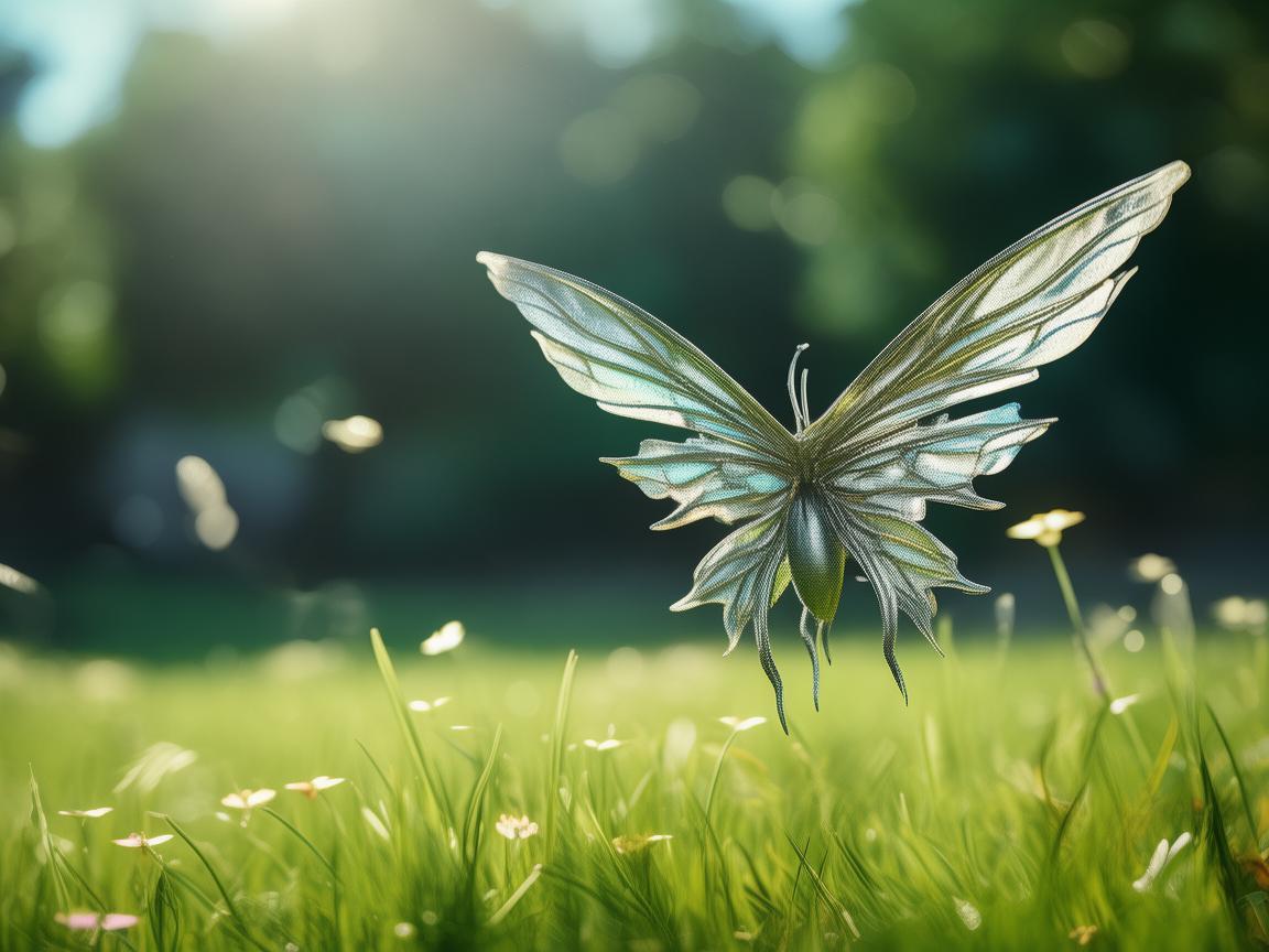 绿地广场上的金属翼精灵——无人机