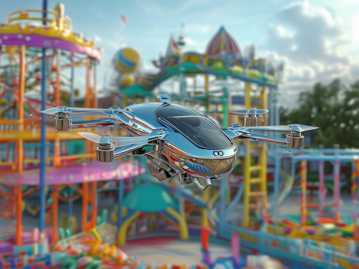 游乐场中的金属材质无人机，安全与趣味的完美融合