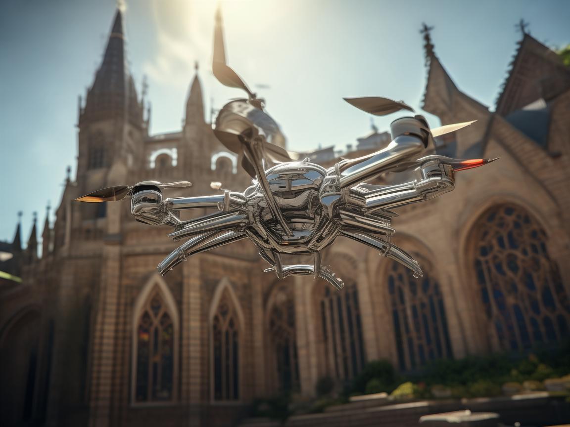 金属材质无人机助力教堂记录