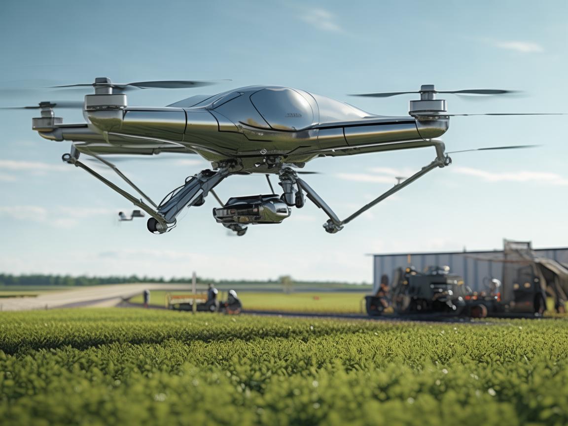 金属材质无人机助力农场田地高效作业